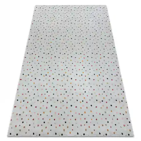 Tappeto lavabile BAMBINO 47890 Punti per bambini antiscivolo - bianca / marrone