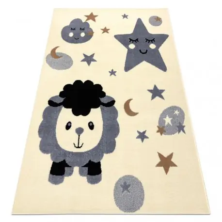 Tappeto BCF FLASH Sheep 4000 - pecore crema / grigio