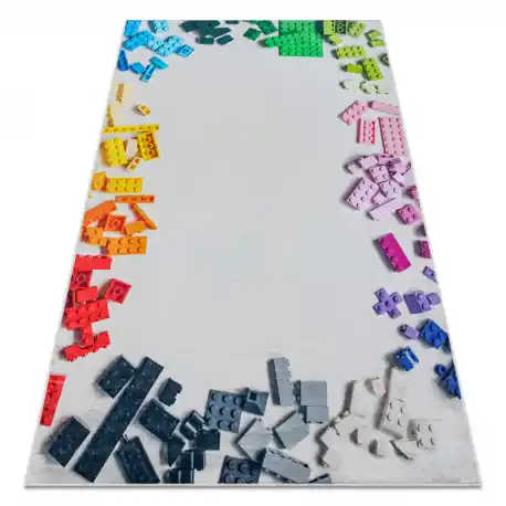 Tappeto lavabile BAMBINO 38480 Kit di costruzione per bambini antiscivolo - grigio / giallo