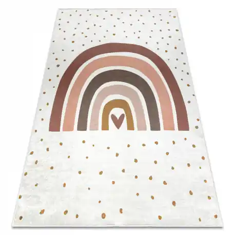 Tappeto lavabile BAMBINO 46960 Arcobaleno, punti per bambini antiscivolo - bianca / marrone