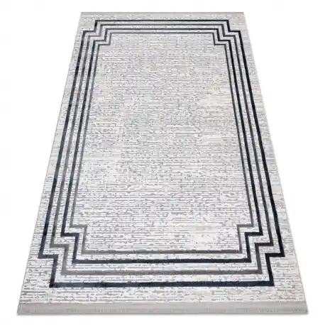 Tappeto TULS strutturale, frange 51242 telaio avorio / blu
