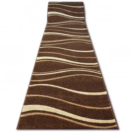 Passatoia HEAT-SET FRIESE FOCUS - 8732 marrone wengè ONDE TRATTI cacao