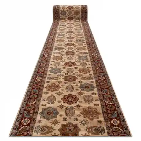 Passatoia in lana KESHAN 7683/53555 orientale, telaio beige / terracotta