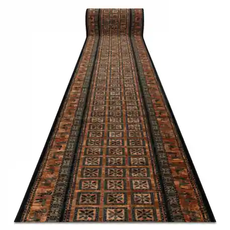 Passatoia in lana KASHQAI 4301/500 orientale, cornice verde / beige