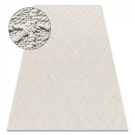 Tappeto JERSEY 19231 crema - Geometrico strutturali, loop BOHO - PRODOTTO DI SECONDO GRADO