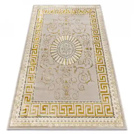 BLISS Z160AZ147 tappeto beige scuro / oro - Cadre, greco, esclusivo, strutturale - PRODOTTO DI SECONDO GRADO