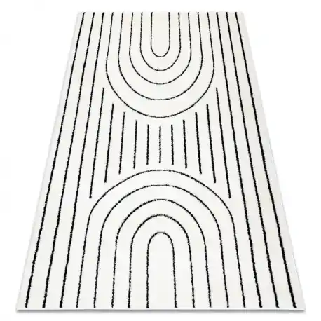 Tappeto moderno MODE 8494 geometrico crema / nero