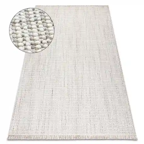 Tappeto NANO EO78C Melange, loop, tessuto piatto grigio / bianco