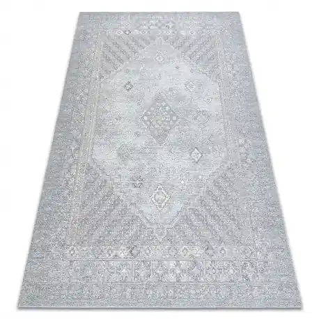 Tappeto in lana ANTIGUA 518 76 JY910 OSTA - Rosetta, struttura, tessitura piatta grigio chiaro