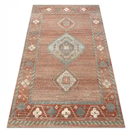 Tappeto in lana SOHO 477.11.LA000 OSTA - Boho, cornice, naturale terracotta / grigio