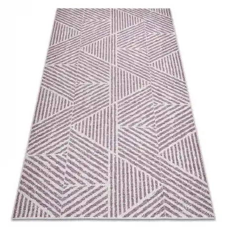 Tappeto COLOR 47176260 SISAL linee, triangoli, zigzag beige / rosa cipria