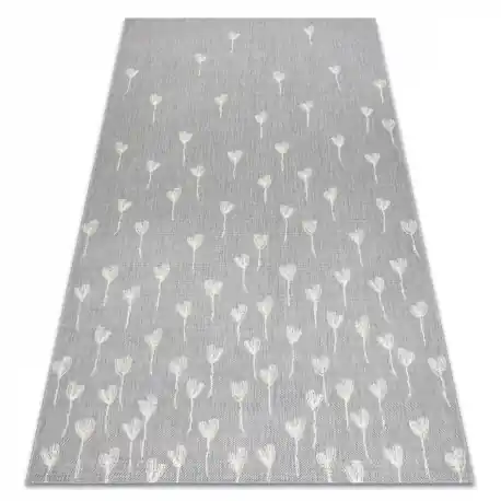Tappeto DI SPAGO SIZAL FLAT 48779/637 Kwiatuszki grigio crema