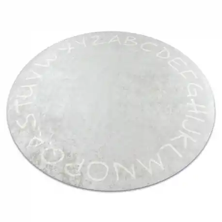 Tappeto lavabile ANDRE 2394 cerchio, Alfabeto antiscivolo grigio - PRODOTTO DI SECONDO GRADO