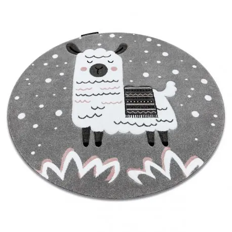 Tappeto PETIT LAMA cerchio grigio