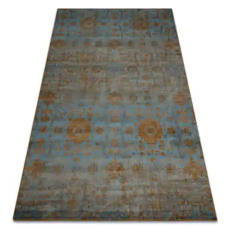 Tappeto di lana OMEGA KARAJA fiori ottone, oro
