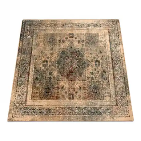 Tappeto di lana OMEGA MAMLUK Piazza Rosone vintage crema