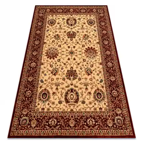 Tappeto di lana KASHQAI 4303 106 Fiori, cornice beige / chiaretto