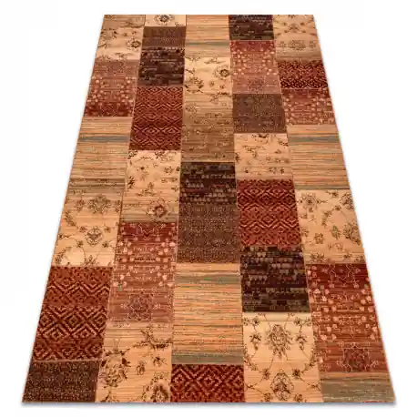 Tappeto di lana KASHQAI 4327 101 Patchwork terracotta
