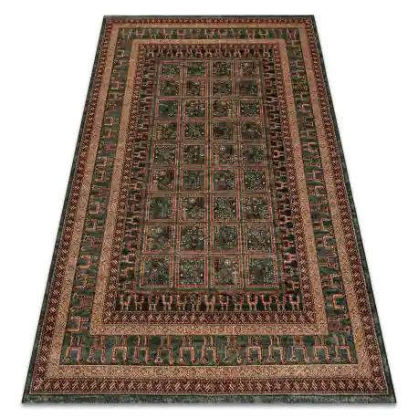 Tappeto di lana KASHQAI 4349 400 orientale, cornice verde