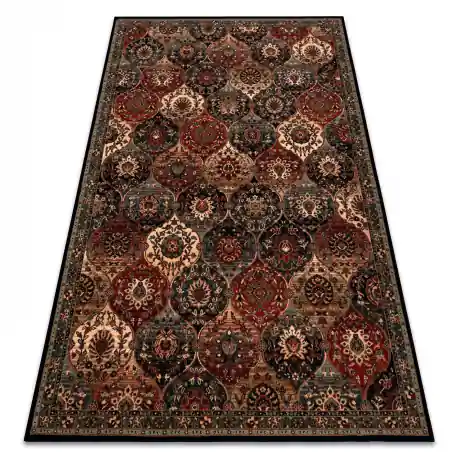 Tappeto di lana KASHQAI 4373 500 orientale, traliccio verde / chiaretto