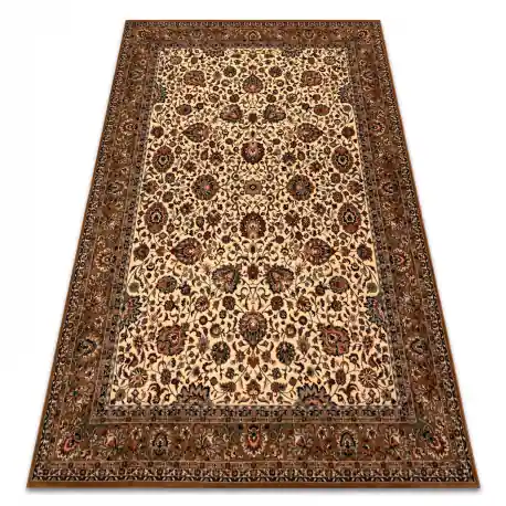 Tappeto di lana KASHQAI 4362 103 Fiori, cornice beige / chiaretto