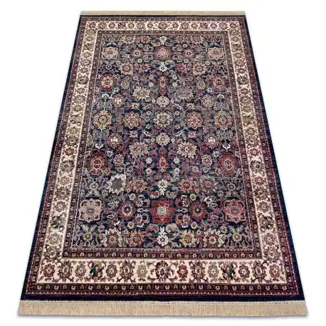 Tappeto WINDSOR 22991 ORNAMENTO, TELAIO, FRANGIA scuroblu / avorio