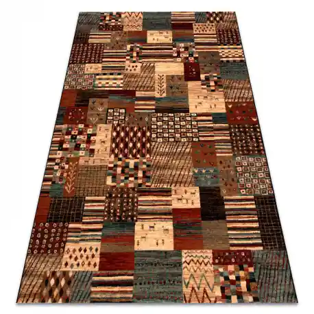 Tappeto di lana KASHQAI 4353 990 Patchwork terracotta / beige
