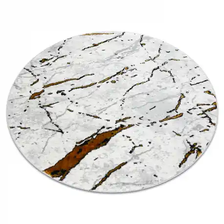 Tappeto ALLURE 1963 cerchio Marmo - Strutturale, elegante, glamour bianca / oro
