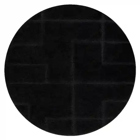 Tappeto da bagno SUPREME cerchio LINES, linee, antiscivolo, morbido - nero
