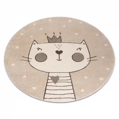 Tapis KIDDO 6106 cerchio crème gattino, corona pour enfants, sensoriel