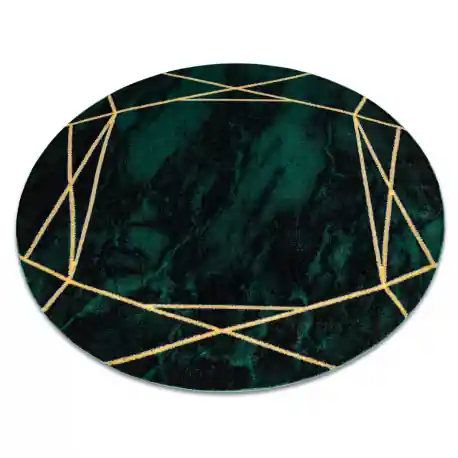 Tappeto EMERALD esclusivo 1022 cerchio - glamour, elegante Marmo, géométrique verde bottiglia / oro