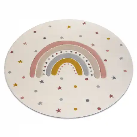 Tapis KIDDO 5151 cerchio bianca / grigio chiaro, arcobaleno, stelle pour enfants, sensoriel