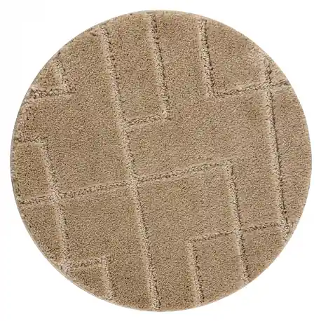 Tappeto da bagno SUPREME cerchio LINES, linee, antiscivolo, morbido - beige