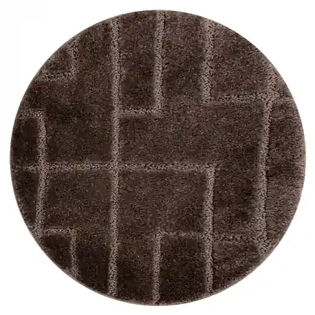 Tappeto da bagno SUPREME cerchio LINES, linee, antiscivolo, morbido - marrone