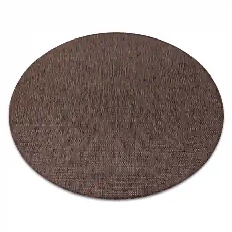 Tappeto SIZAL SION cerchio A5165A Melange tessuto piatto marrone