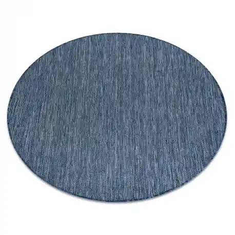 Tappeto SIZAL SION cerchio A5165A Melange tessuto piatto blu scuro