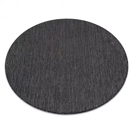 Tappeto SIZAL SION cerchio A5165A Melange tessuto piatto nero