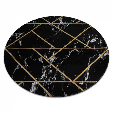 Tappeto EMERALD esclusivo 2000 cerchio - glamour, elegante Marmo, géométrique nero / oro