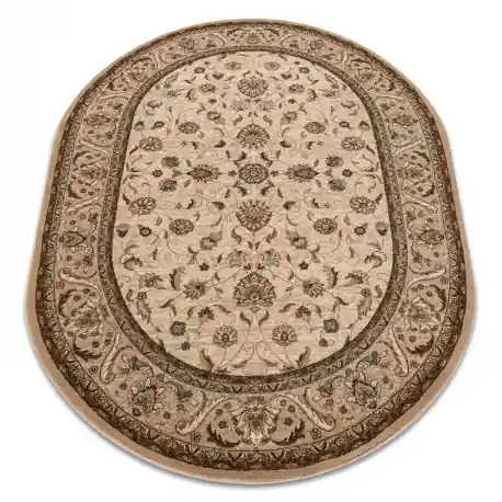 Tappeto di lana OMEGA ovale ARIES fiori la perla