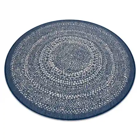 Tappeto cerchio DI SPAGO SIZAL FLAT 48834591 Punti blu