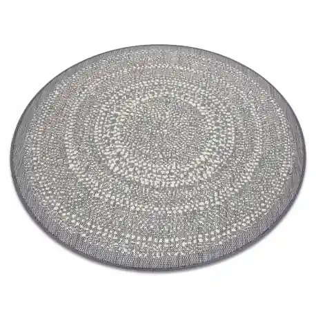 Tappeto cerchio DI SPAGO SIZAL FLAT 48834637 Punti grigio