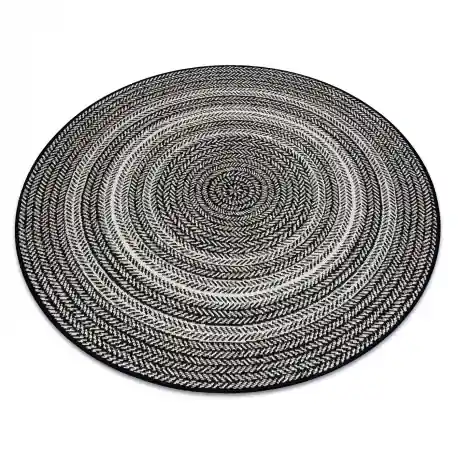 Tappeto cerchio DI SPAGO SIZAL FLAT 48837690 Boho, treccia nero