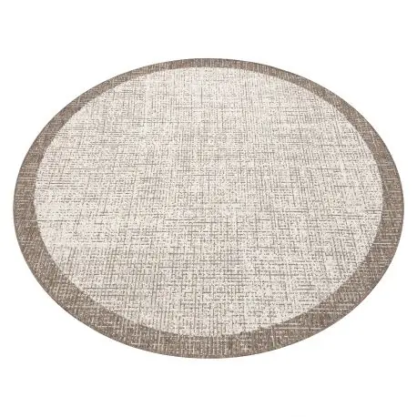TAPPETO DI SPAGO SIZAL FLOORLUX Cerchio 20401 Telaio champagne / taupe