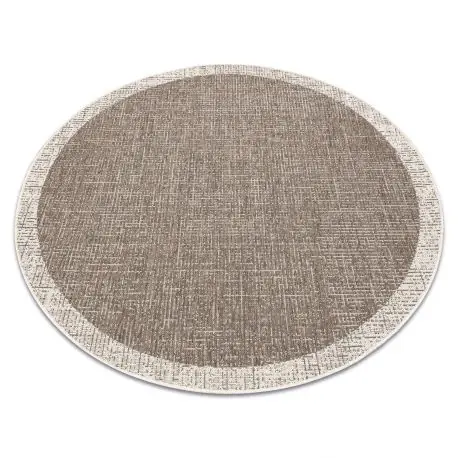 TAPPETO DI SPAGO SIZAL FLOORLUX Cerchio 20401 Telaio taupe / champagne