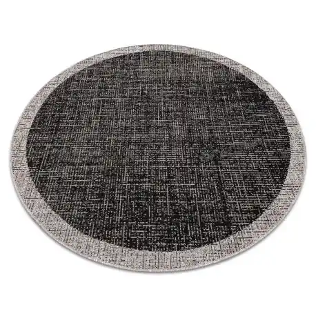 TAPPETO DI SPAGO SIZAL FLOORLUX Cerchio 20401 Telaio nero / argento