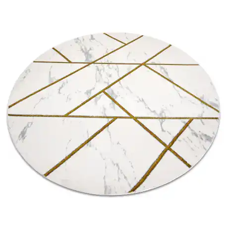 Tappeto EMERALD esclusivo 1012 cerchio - glamour, elegante Marmo, géométrique crema / oro