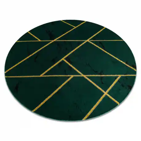 Tappeto EMERALD esclusivo 1012 cerchio - glamour, elegante Marmo, géométrique verde bottiglia / oro
