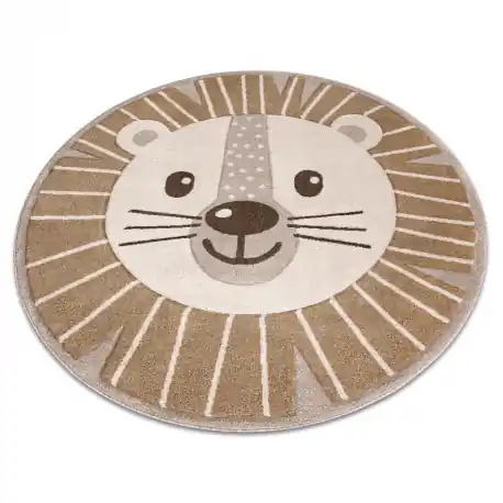 Tapis KIDDO 4424 cerchio beige / crème, leone animaux de la savane pour enfants, sensoriel
