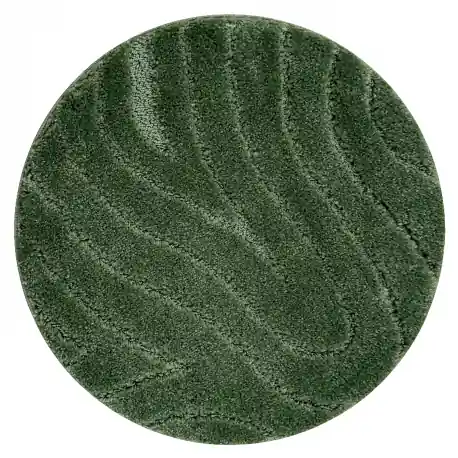 Tappeto da bagno SUPREME cerchio WAVES, cerchio, antiscivolo, morbido - verde
