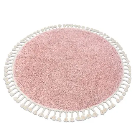 Tappeto BERBER 9000 cerchio rosa Frange berbero marocchino shaggy